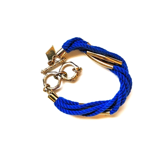 Nordstrom Jewelry - Blue gold rope fabric bracelet Nordstrom